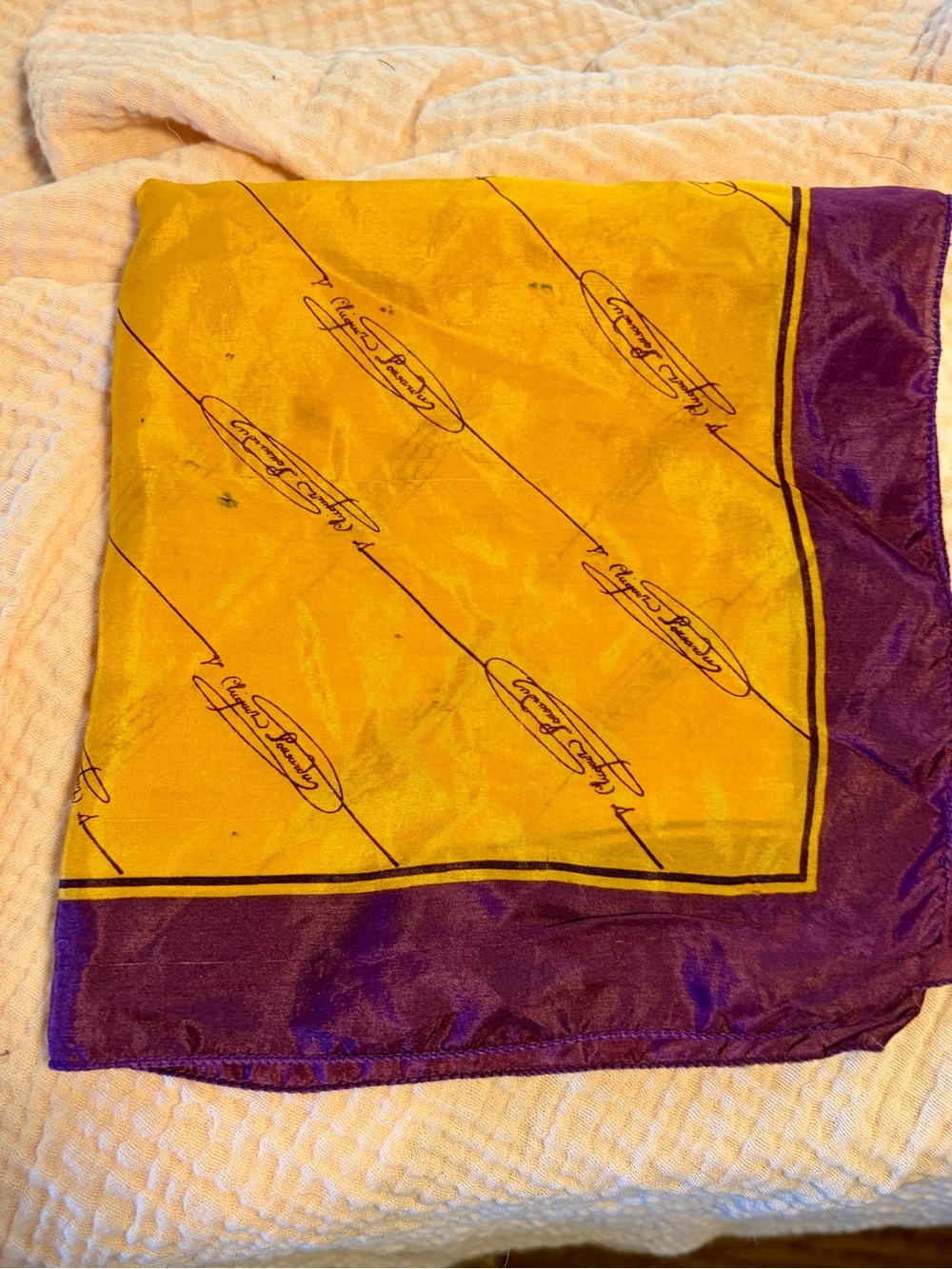 Vintage Veuve Clicquot Ponsardin Champagne House silk pocket square / scarf.